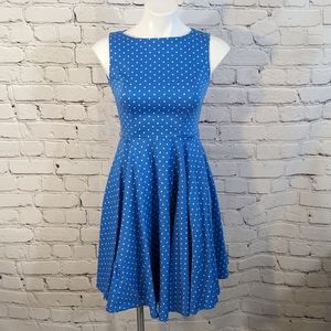 Grace Karin blue polka dot dress